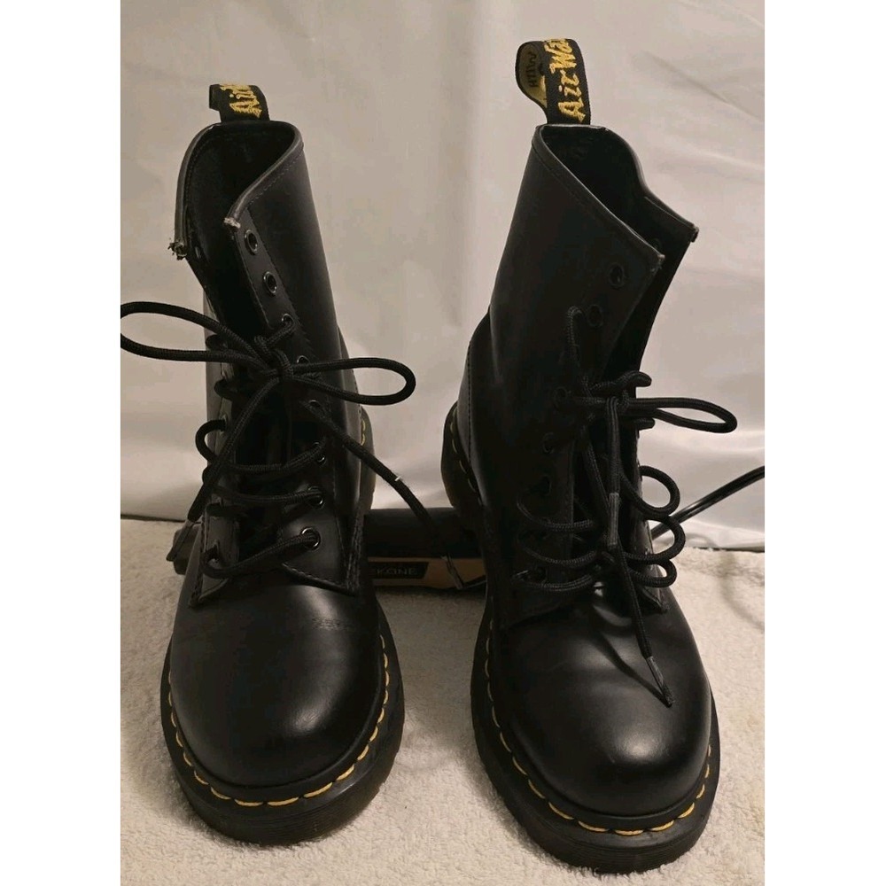 Dr. Martens Womens 1480W Black‎  Leather Lace Up Ankle Combat Boots Size 8